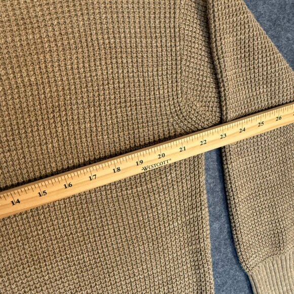 Buck Mason Womens Seafarer Cotton Rib Crew Neck Sweater Puff Sleeve Large Tan - Picture 10 of 12